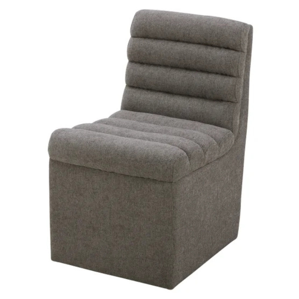 Aiden & Ivy - Chaise en tissu sans accoudoir avec roulettes pour salle à manger