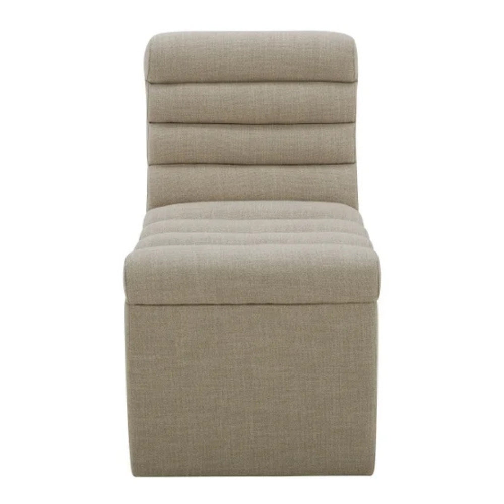 Aiden & Ivy - Chaise en tissu sans accoudoir avec roulettes pour salle à manger