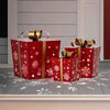 Metal gift boxes with LED lights, pack of 3