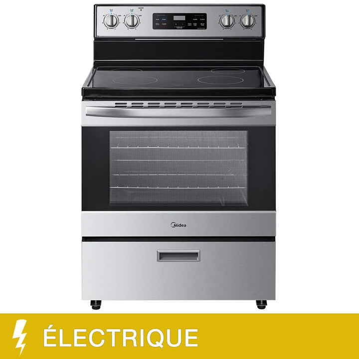 Midea - Freestanding range with smooth cooktop, 30 in and 5.1 cu ft
