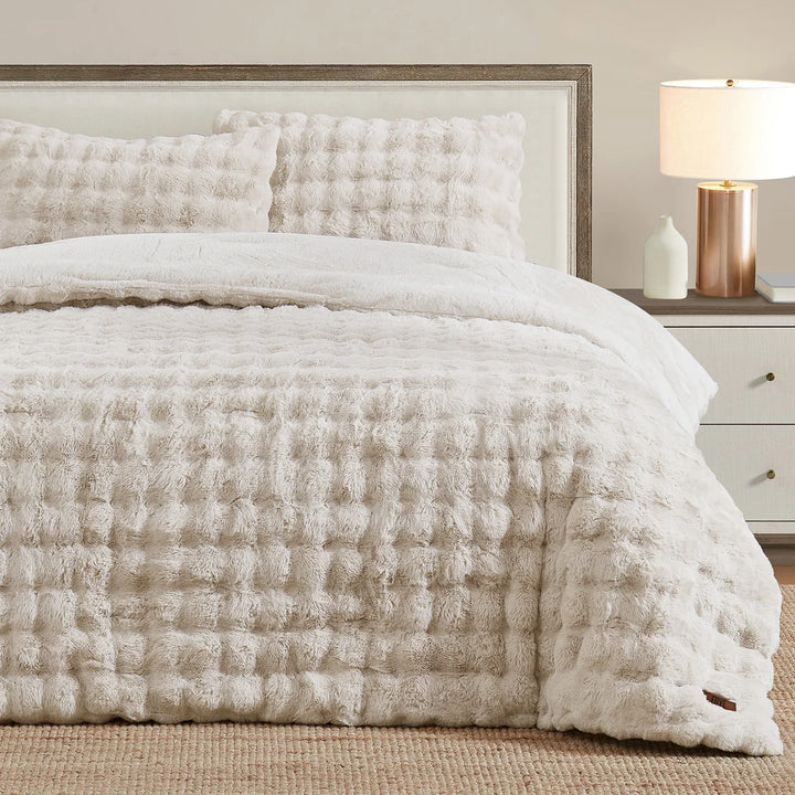 FRYE - Ensemble de couette en fausse fourrure, 3 pièces