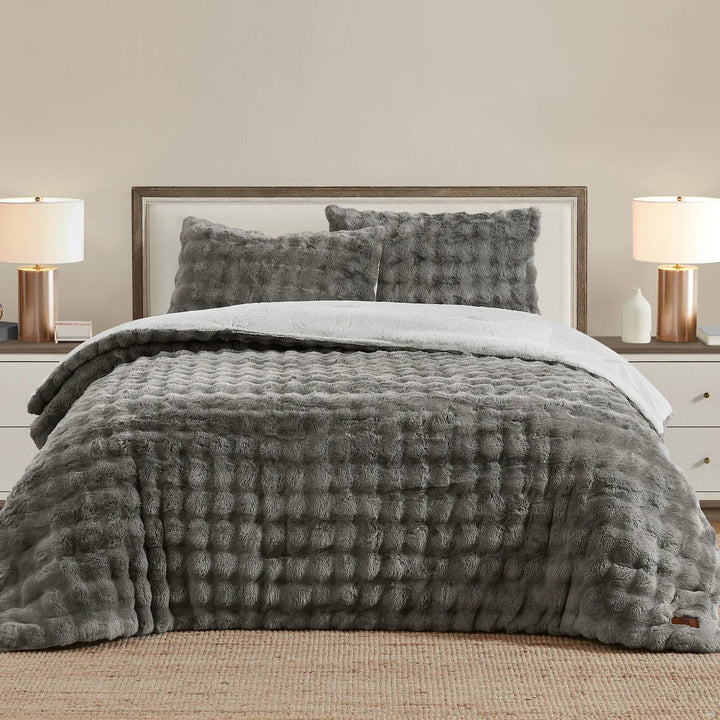 FRYE - Ensemble de couette en fausse fourrure, 3 pièces