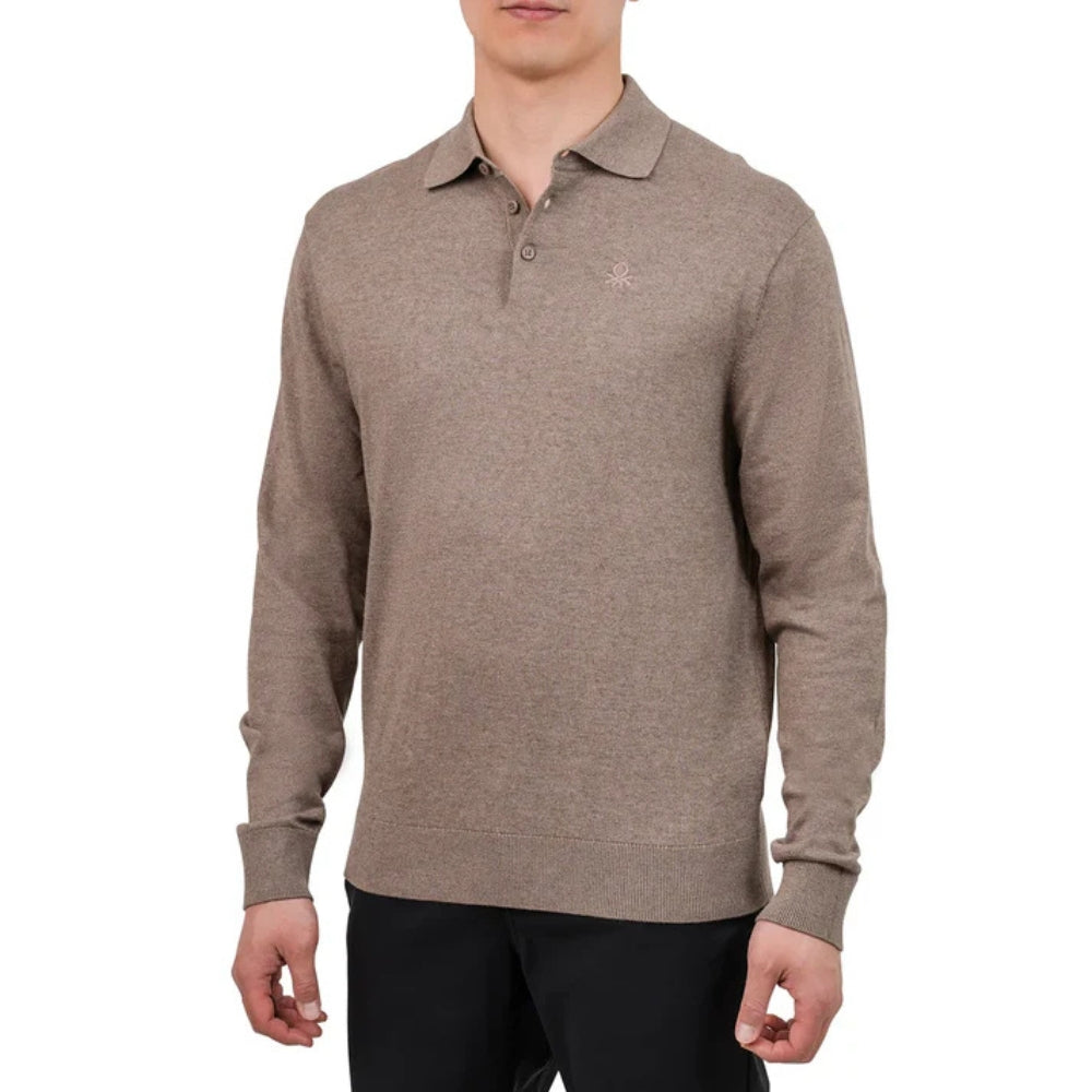 Benetton - Long Sleeve Knit Polo