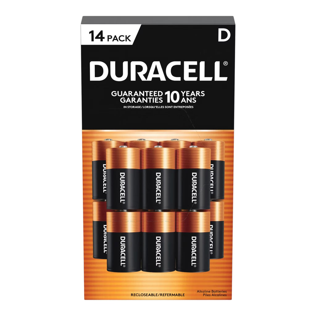 Duracell - CopperTop D Batteries, pack of 14