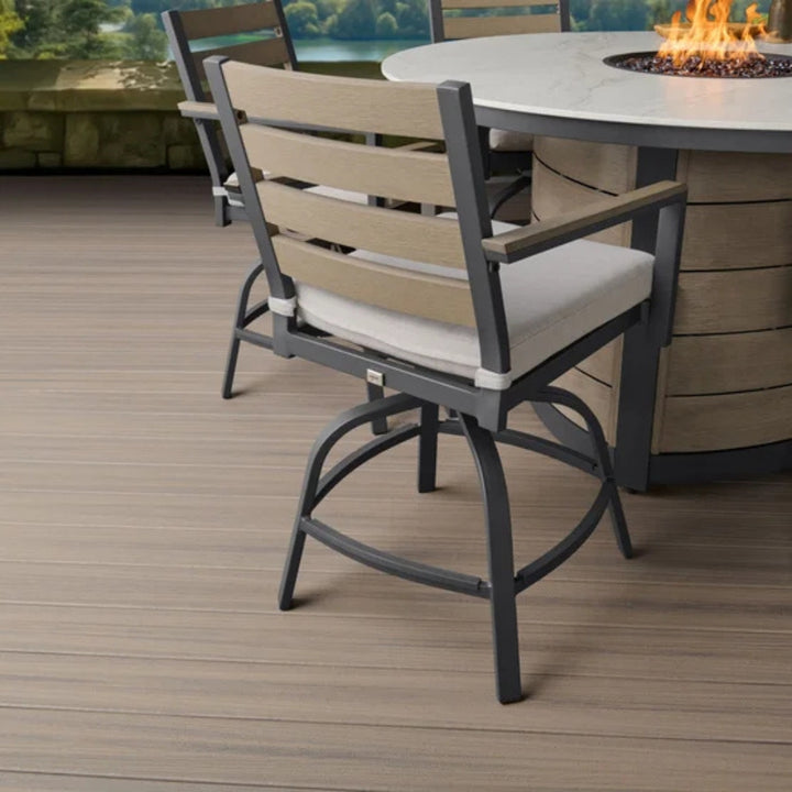 Nicolet - Ensemble repas pour l'extérieur à table-braséro, 7 pièces