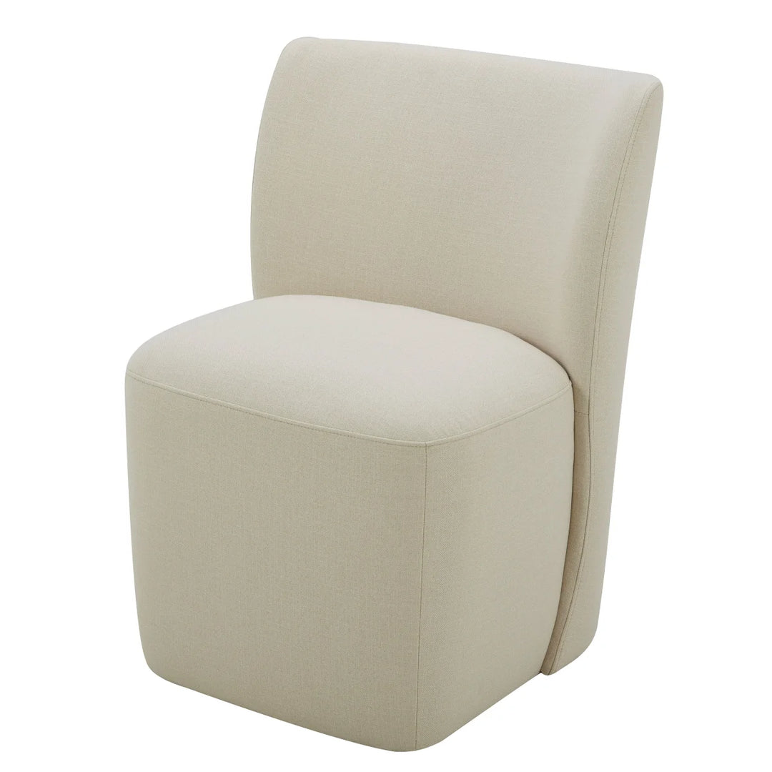 Aiden & Ivy - Chaise en tissu sans accoudoir avec roulettes Blair