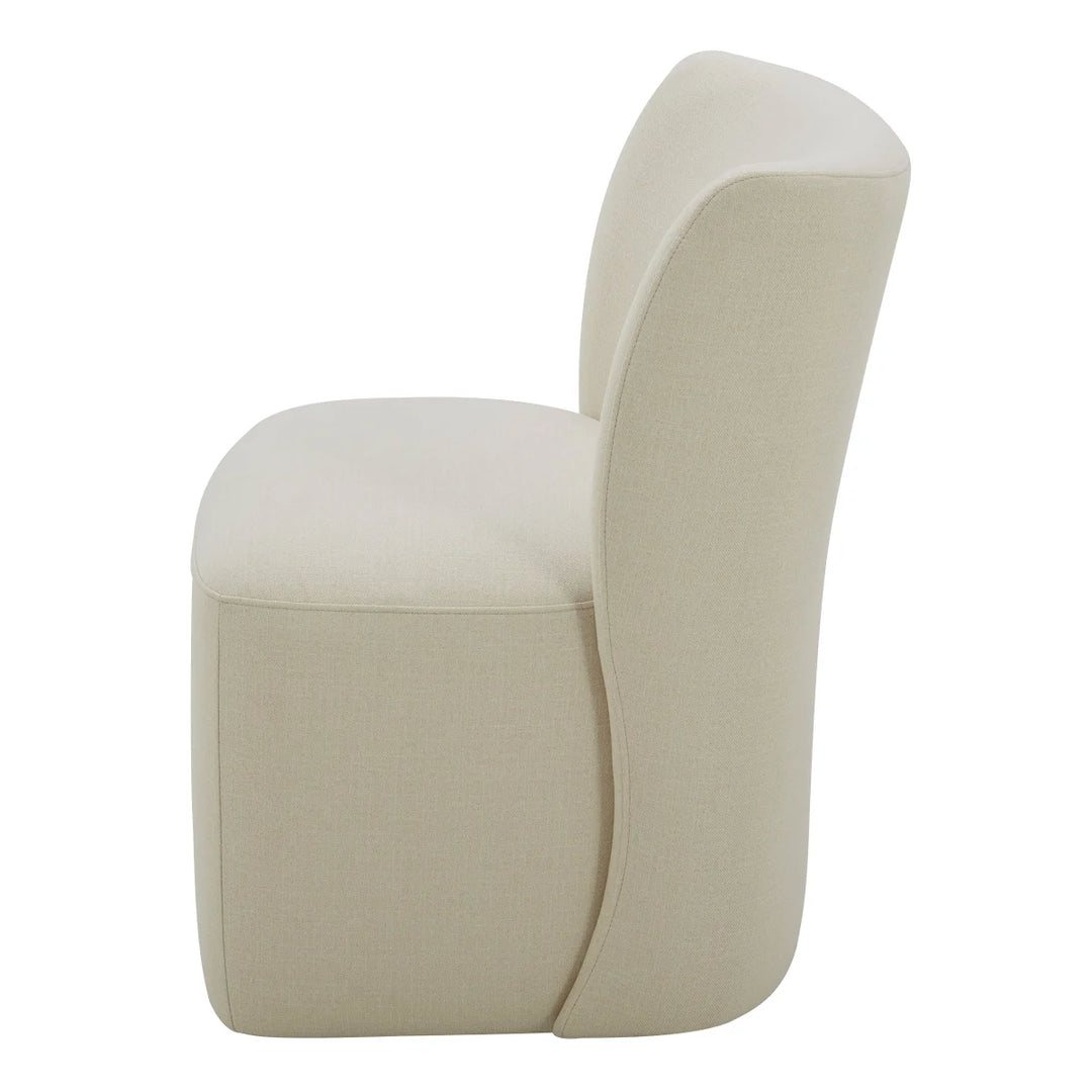 Aiden & Ivy - Chaise en tissu sans accoudoir avec roulettes Blair