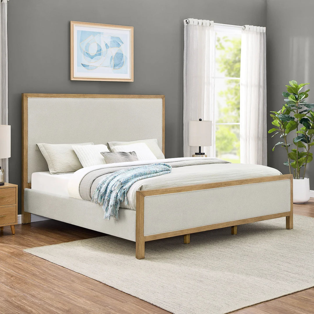 Henredon – Base de lit recouvert de tissu