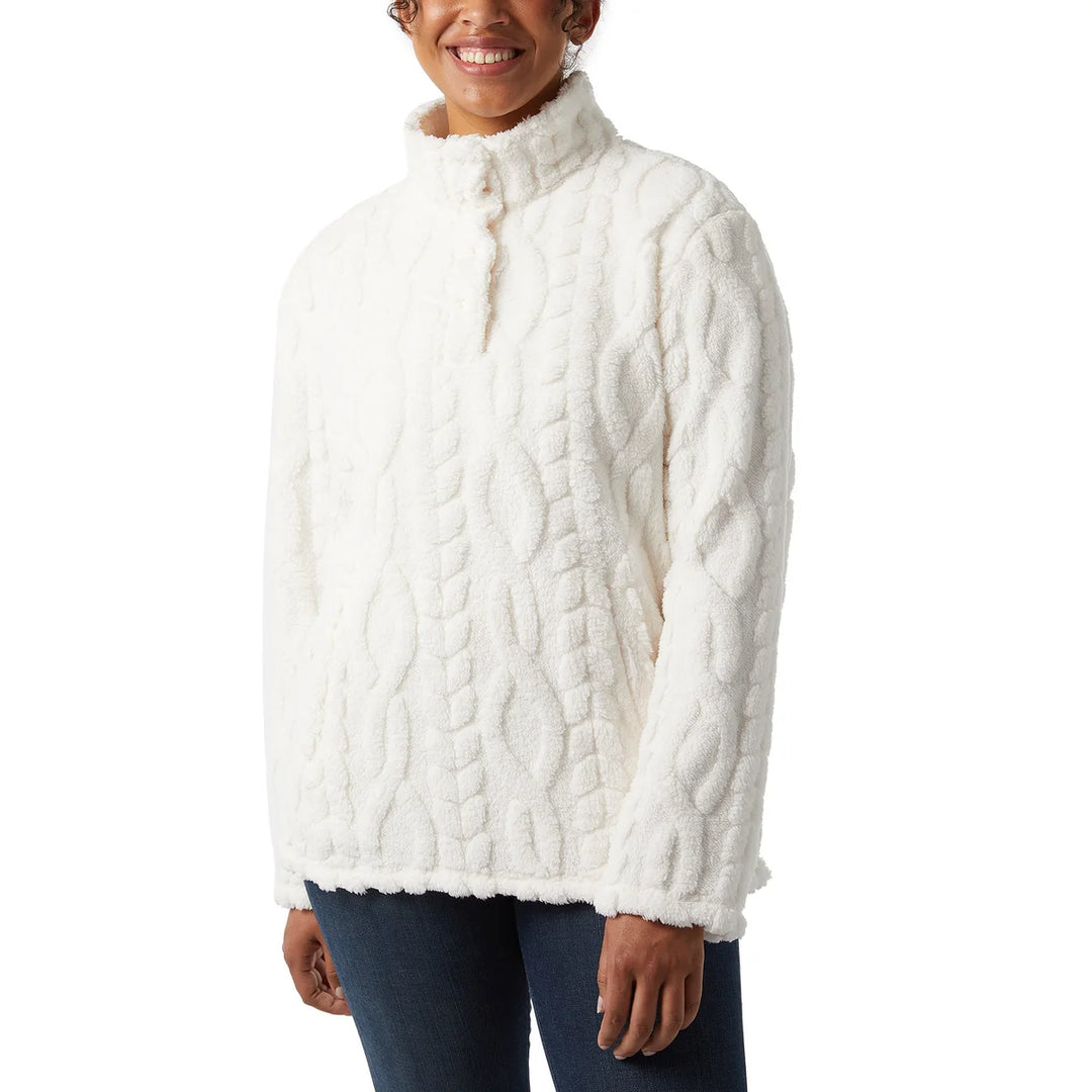 32 Degrées – Chandail en sherpa en tricot torsadé