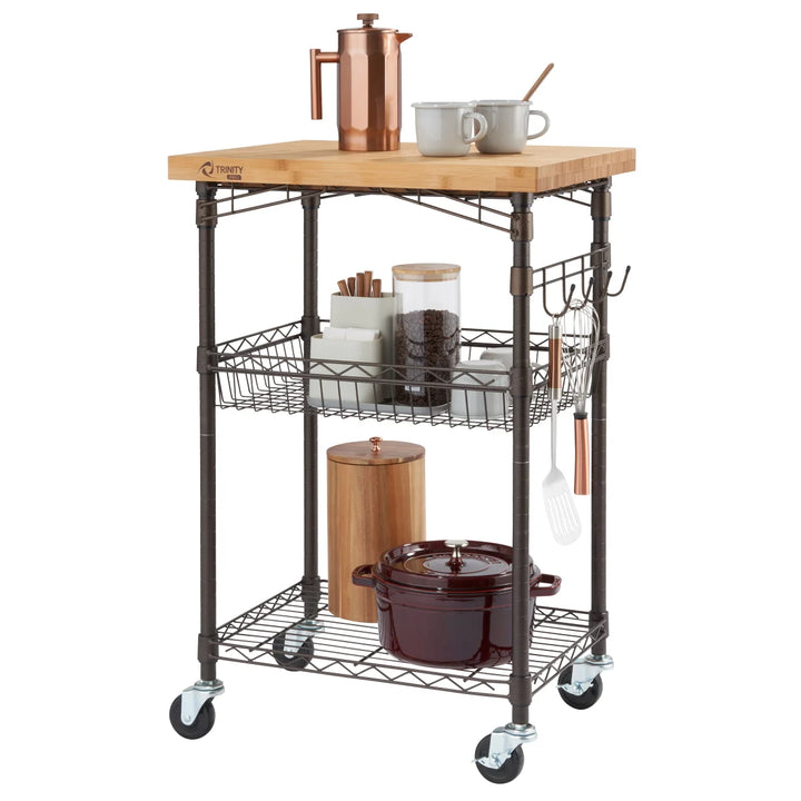 Trinity - Pro Storage Bamboo Expandable Kitchen Cart