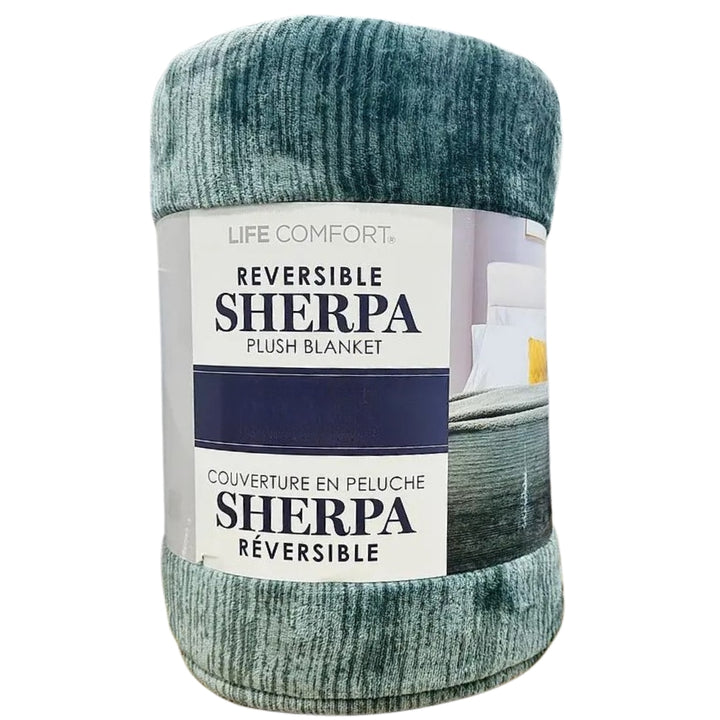 Life Comfort Reversible Sherpa Plush Blanket