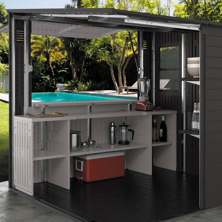 Suncast - Cabana storage and entertainment shed, 8 ft x 7 ft
