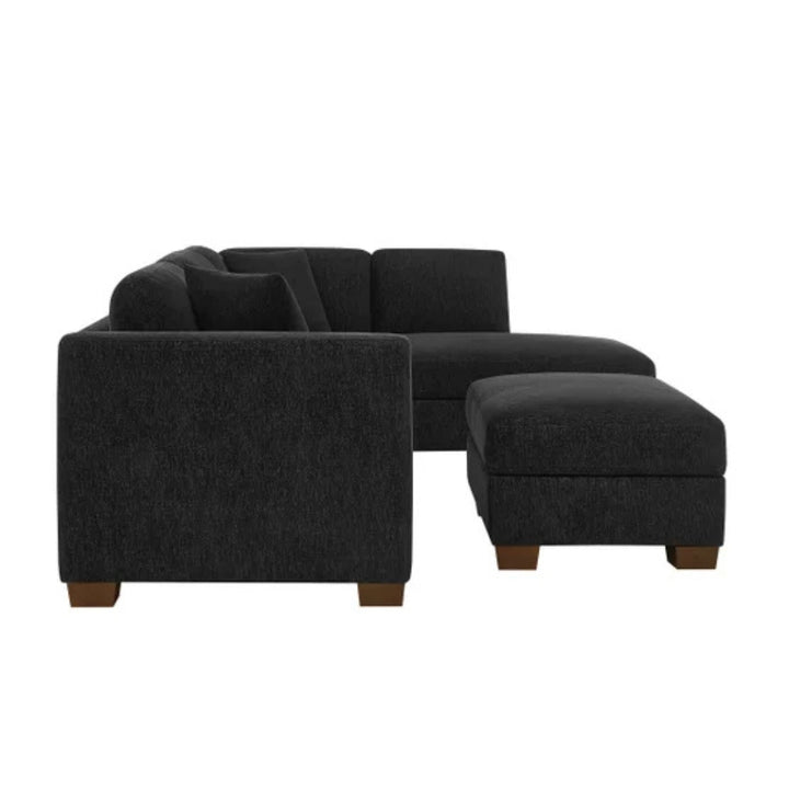 Thomasville – Sectionnel en tissu 3 pièces avec pouf de rangement Walsen