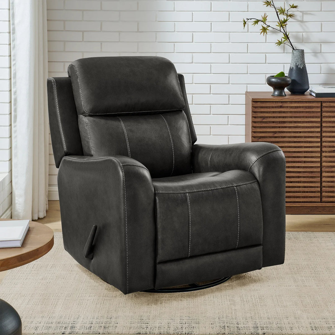 Barcalounger - Swivel leather recliner