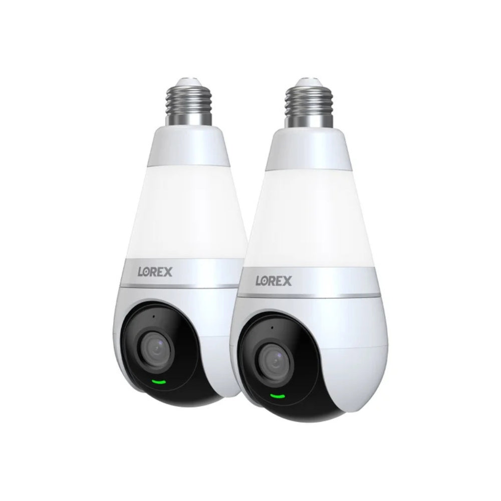 Lorex - Caméra de sécurité à ampoule intelligente Wi-Fi 2K , Paquet de 2