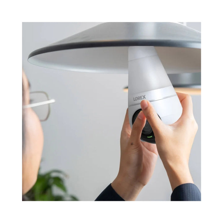 Lorex - Caméra de sécurité à ampoule intelligente Wi-Fi 2K , Paquet de 2