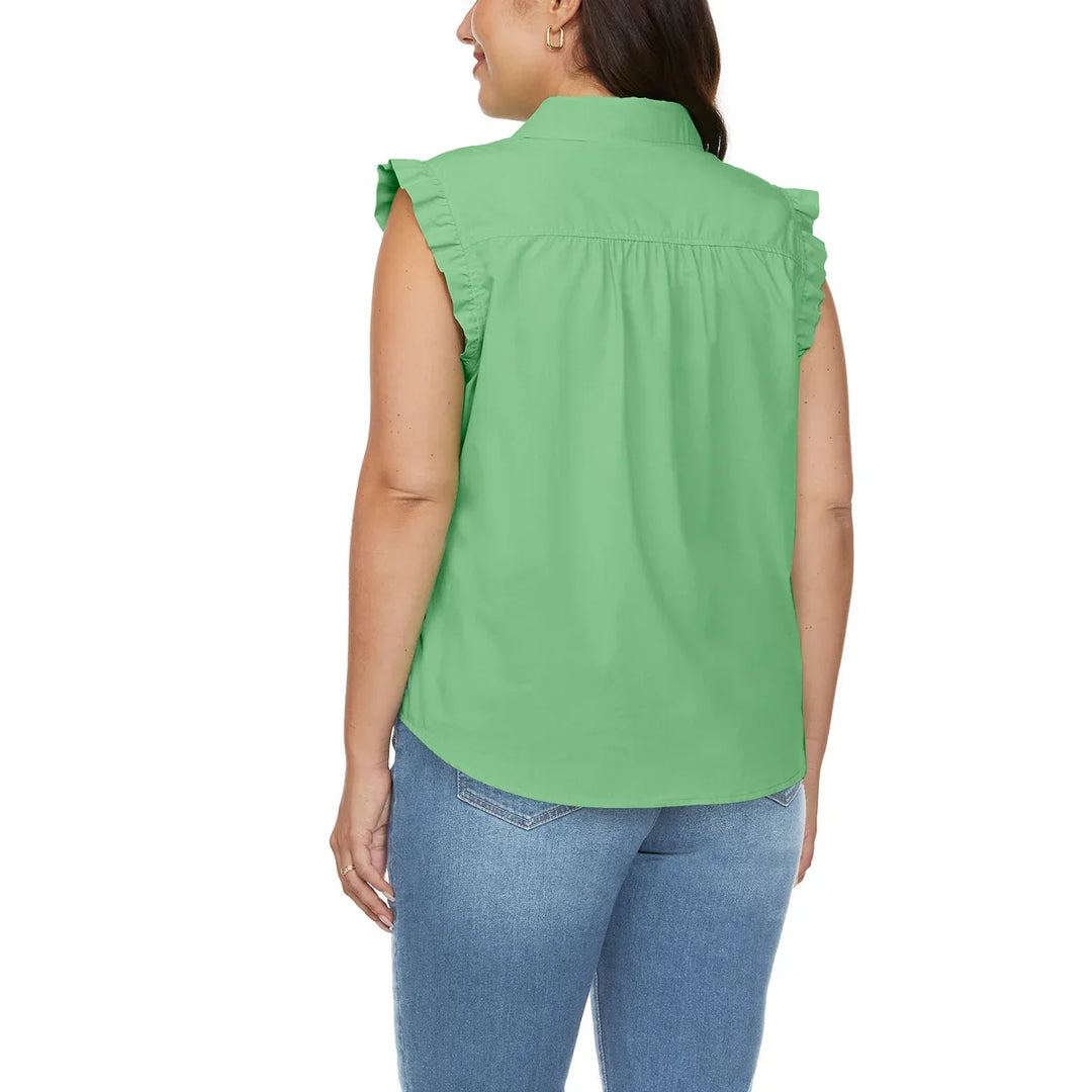 Loft - Sleeveless Blouse with Ruffles
