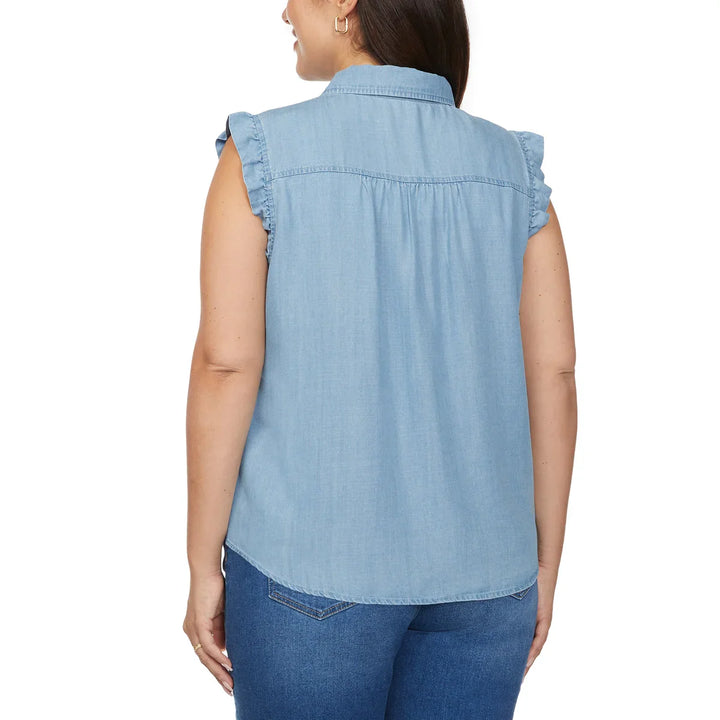 Loft - Sleeveless Blouse with Ruffles