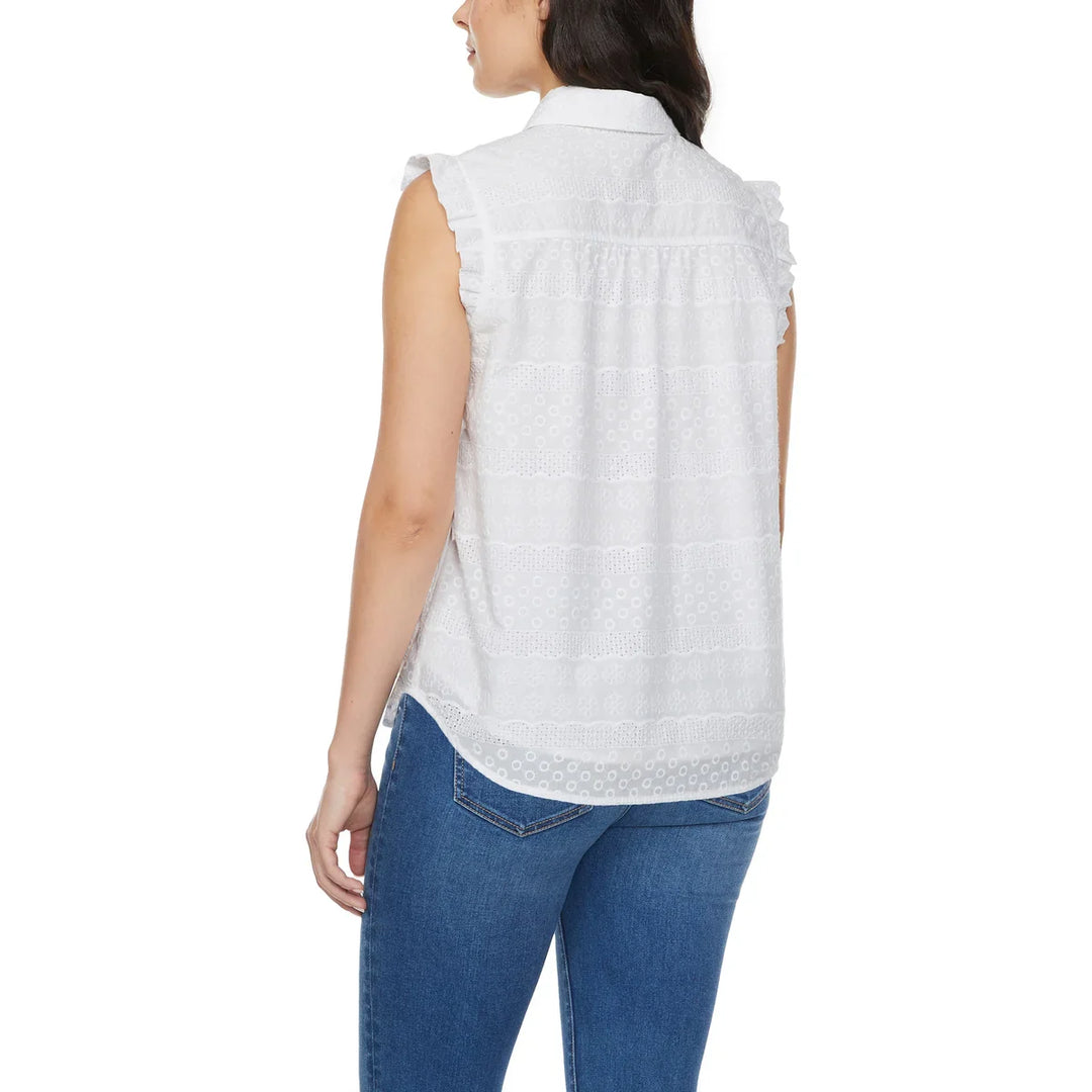 Loft - Sleeveless Blouse with Ruffles