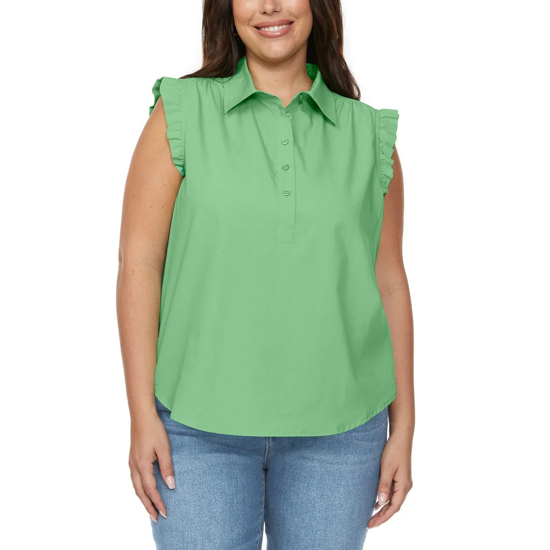 Loft - Sleeveless Blouse with Ruffles