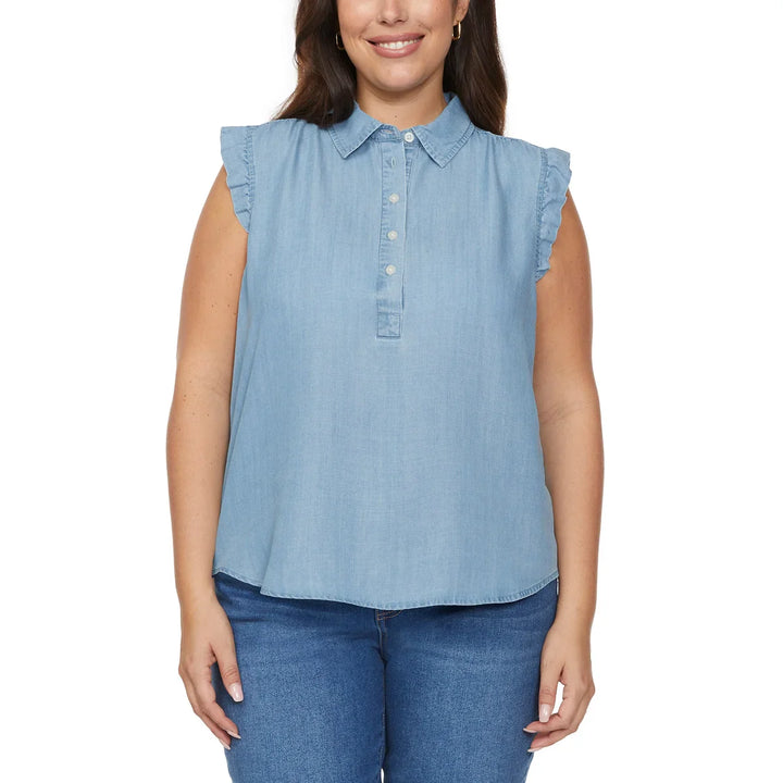 Loft - Sleeveless Blouse with Ruffles