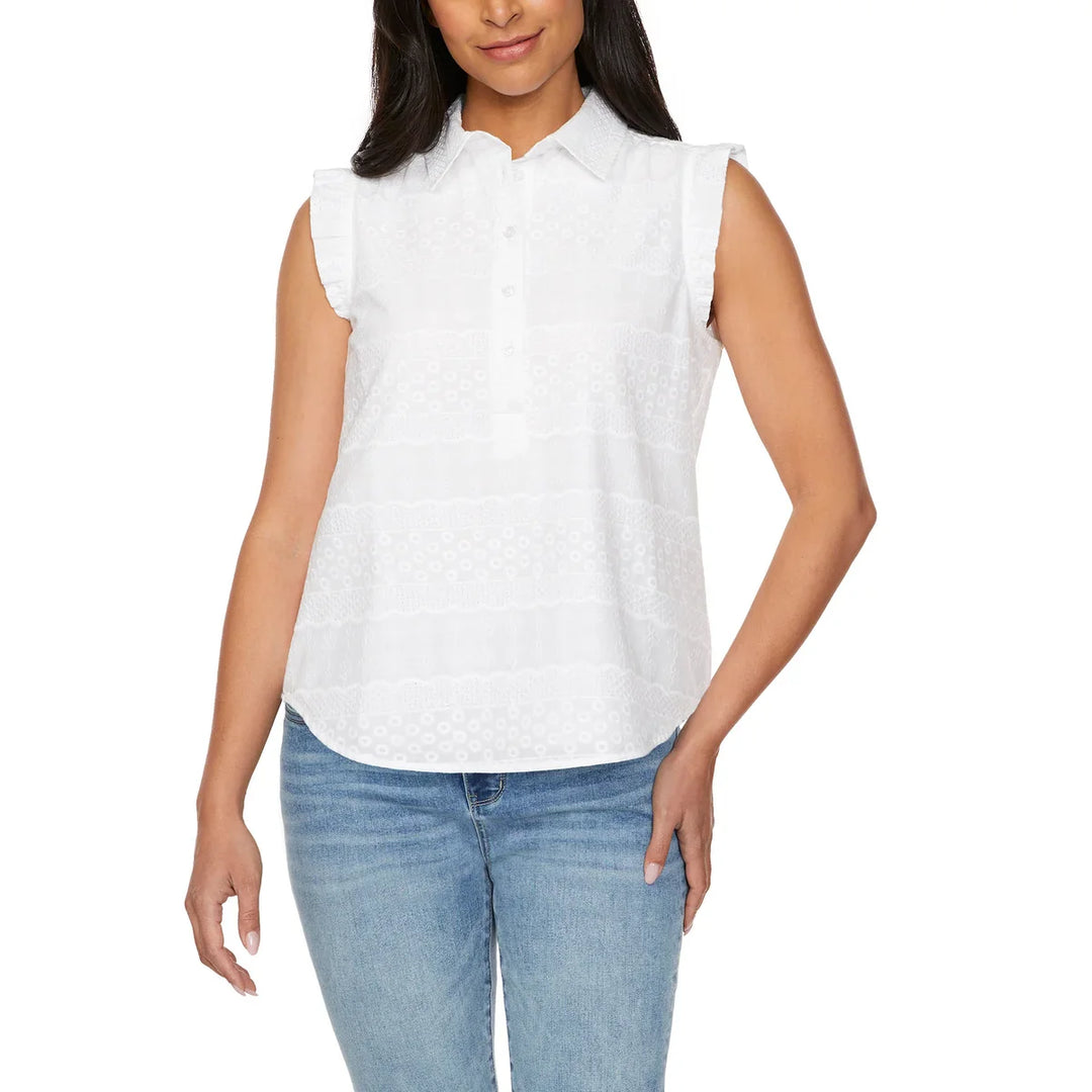Loft - Sleeveless Blouse with Ruffles