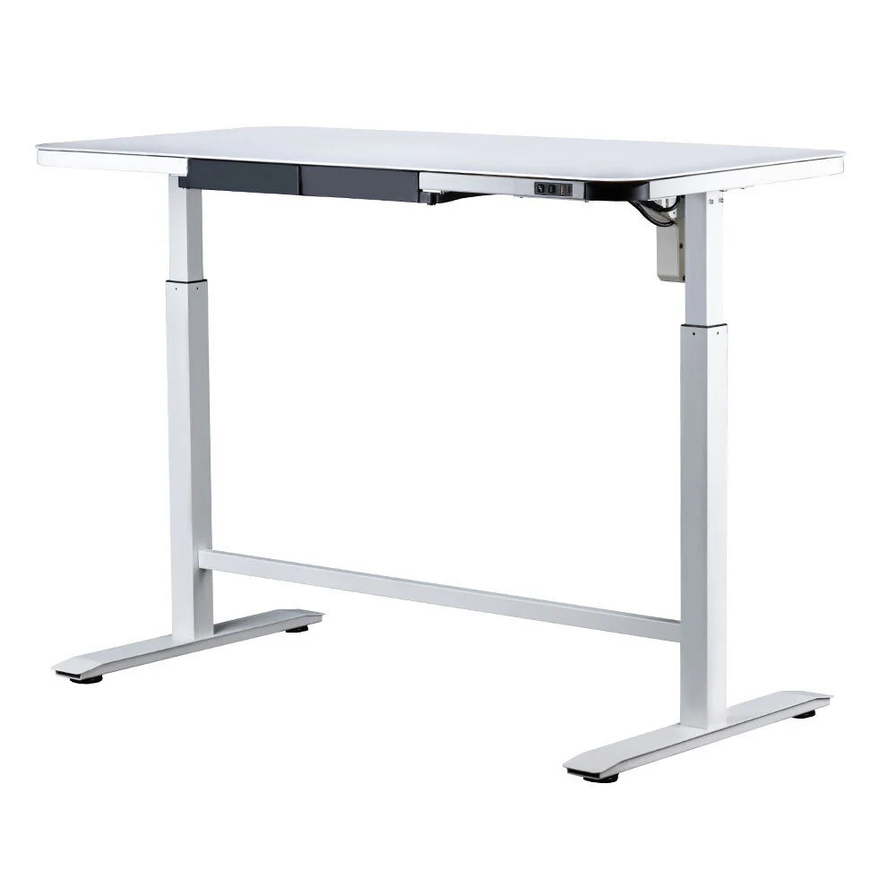 Motionwise - Bureau assis-debout réglable en hauteur M1 Glass Series, 122 x 61 cm