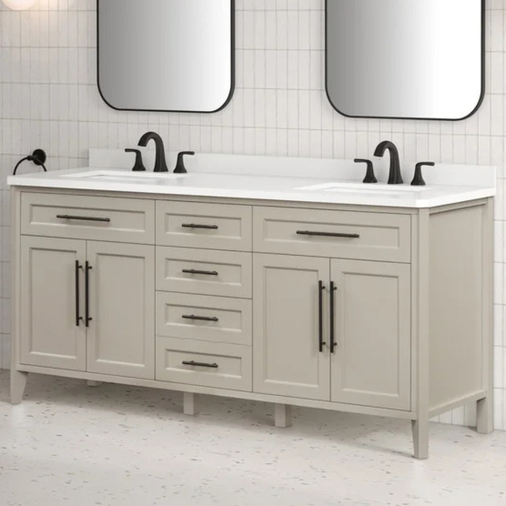 OVE Decors - Meuble-lavabo Renfrew avec dessus en quartz, 72 po