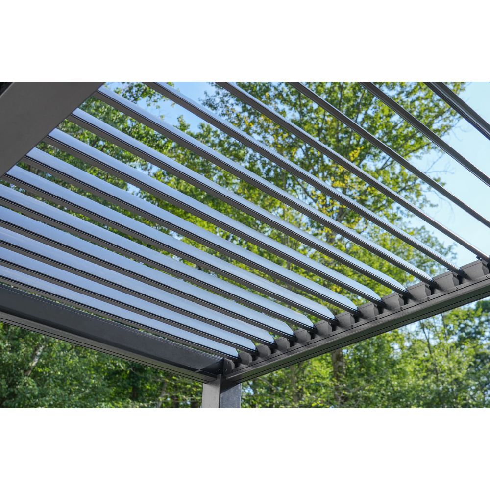 Sojag Austa - Pergola 10 x 13 pi avec DEL et écran d'intimité