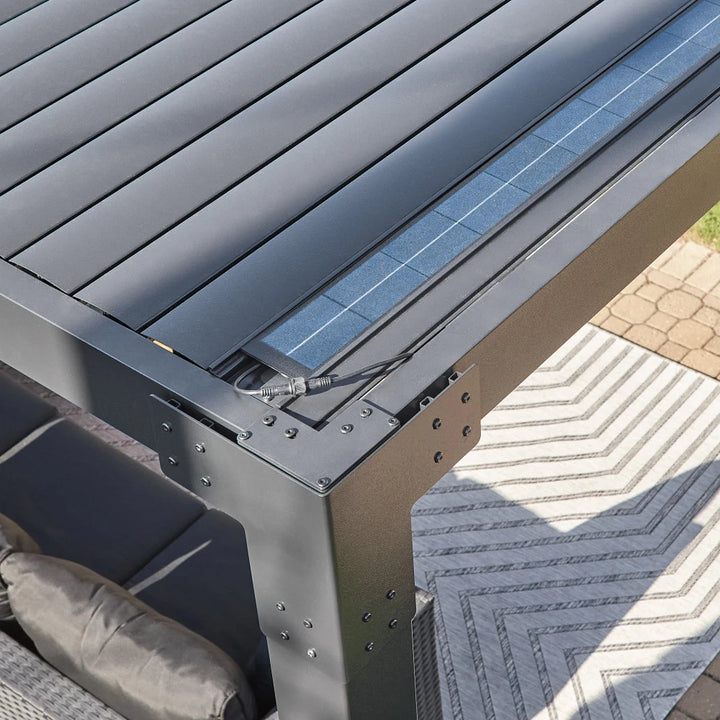 Sojag Austa - Pergola 10 x 13 pi avec DEL et écran d'intimité