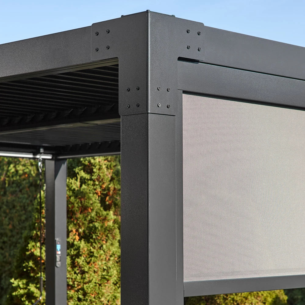 Sojag Austa - Pergola 10 x 13 pi avec DEL et écran d'intimité