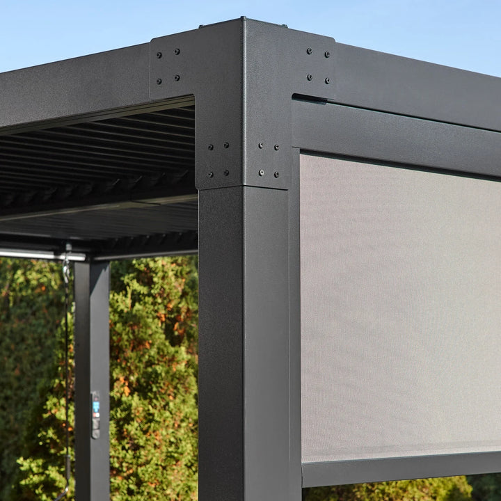 Sojag Austa - Pergola 10 x 13 pi avec DEL et écran d'intimité