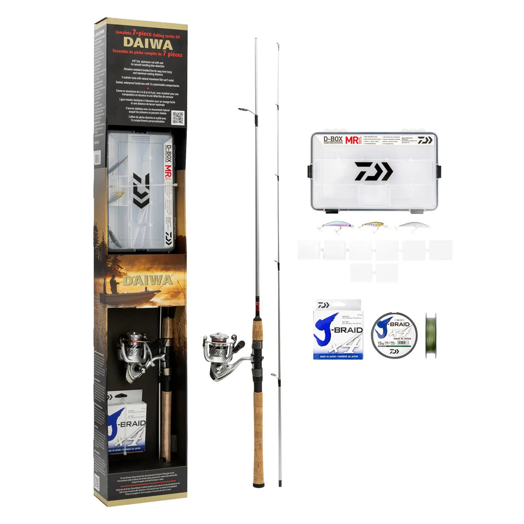 Daiwa - Canne à pêche avec moulinet et boîte à pêche