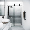 VIGO - Porte de douche coulissante en verre sans cadre réglable, Elan