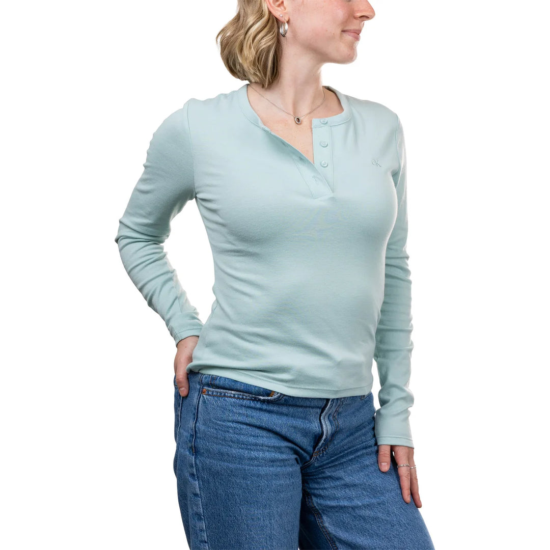 Calvin Klein - Chandail henley en maille à manches longues