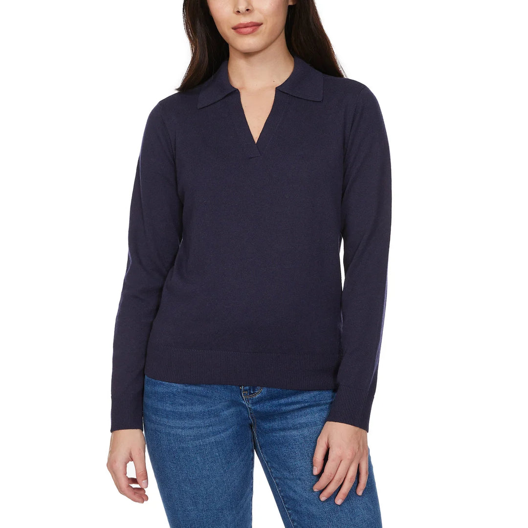 Loft – Fine Knit Sweater with Johnny Collar