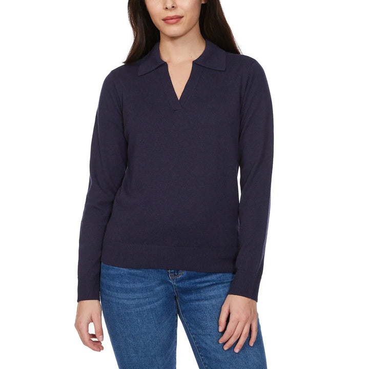 Loft – Fine Knit Sweater with Johnny Collar