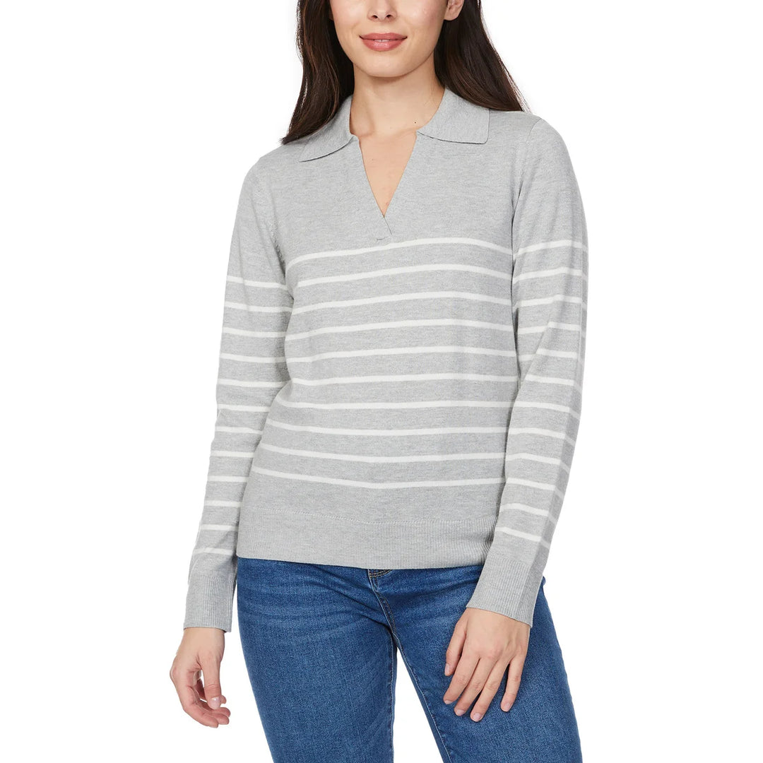 Loft – Fine Knit Sweater with Johnny Collar