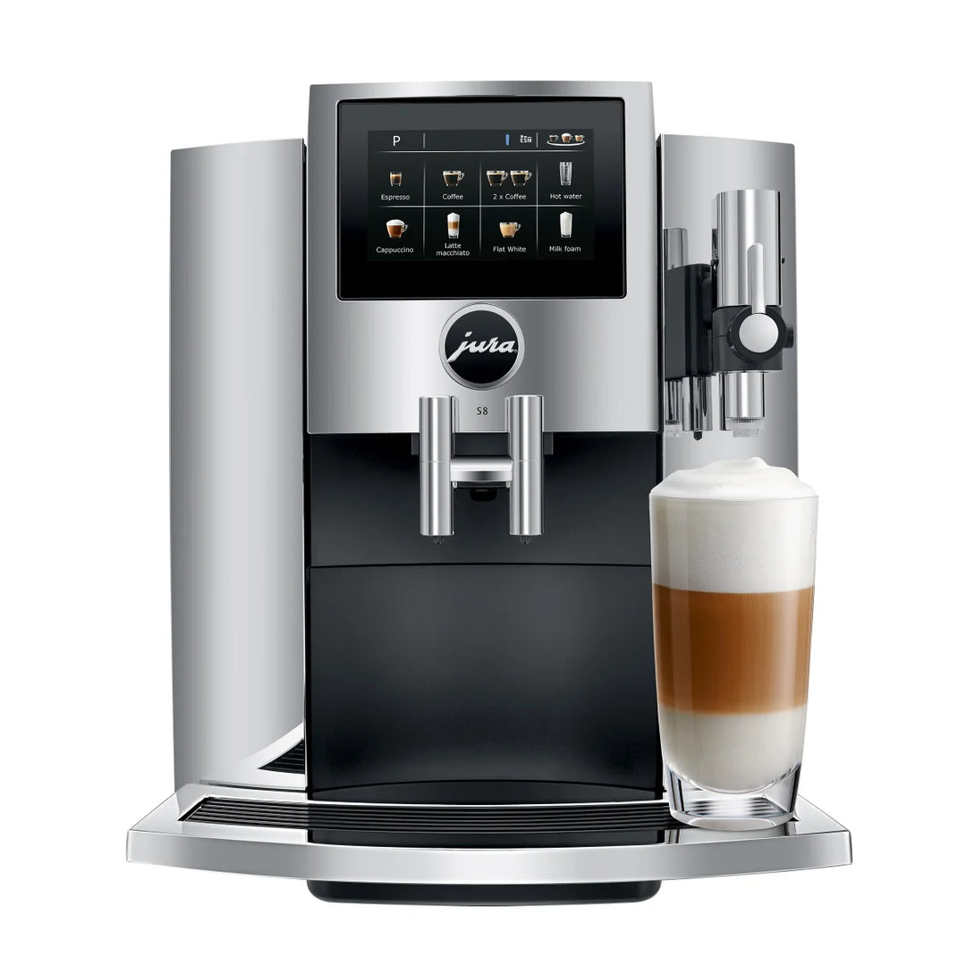 Jura S8 Automatic Coffee Machine with Milk Container, Filter Cartridge and Milk Pipe