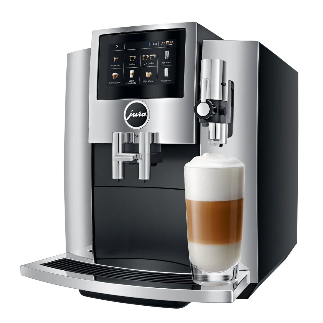 Jura S8 Automatic Coffee Machine with Milk Container, Filter Cartridge and Milk Pipe