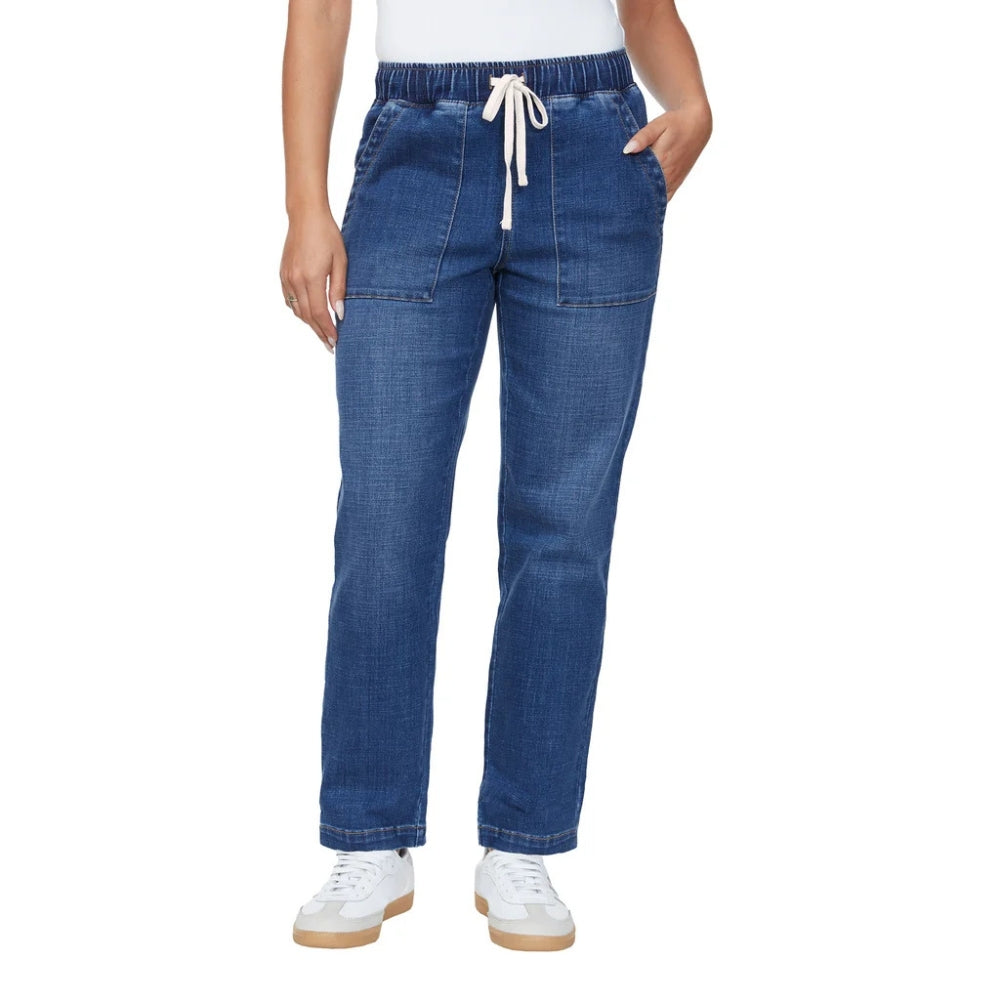 Buffalo David Bitton - Jeans droit à enfiler avec ourlet convertible