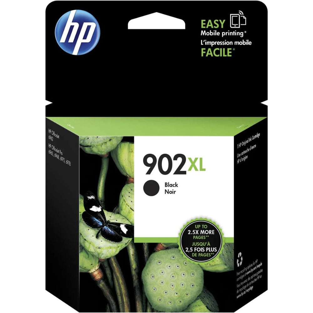 HP - Cartouche d’encre noire à haut rendement 902XL (T0A40BN)