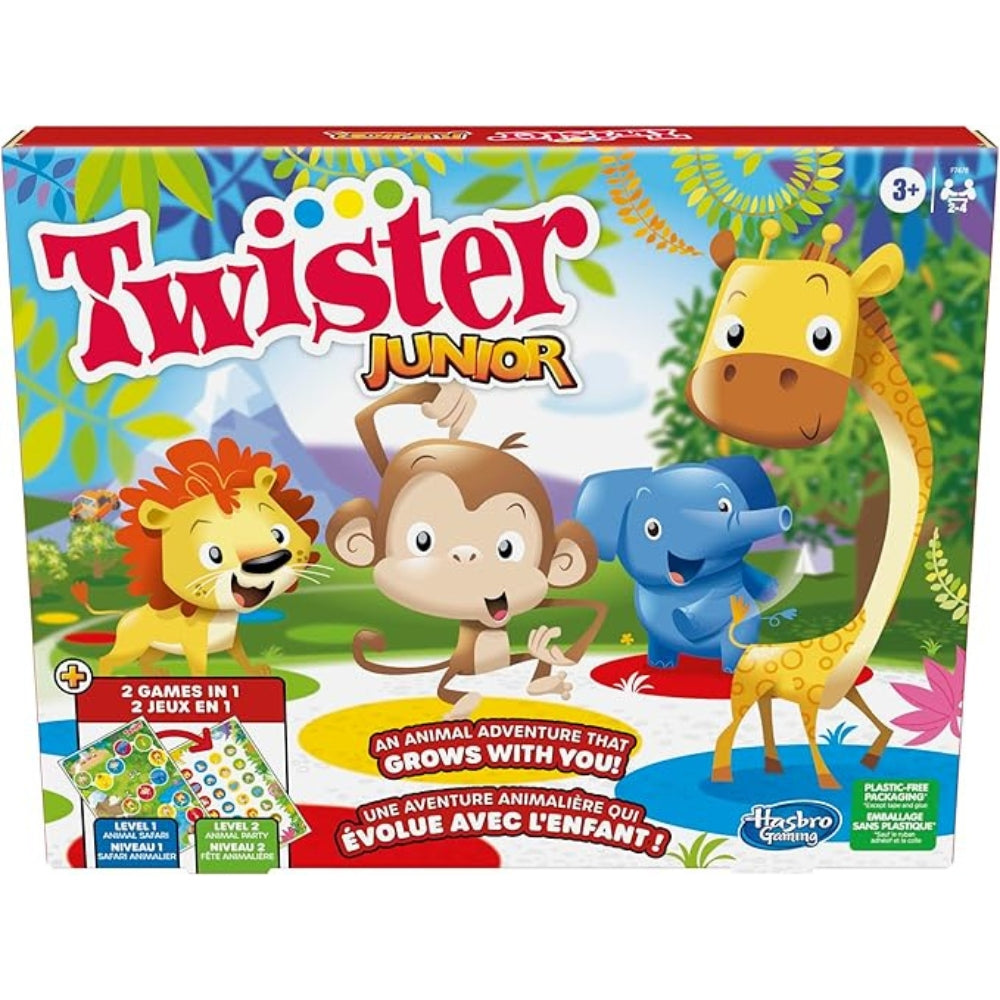Hasbro - Twister Junior Game, Double-Sided Mat, 2 Games in 1