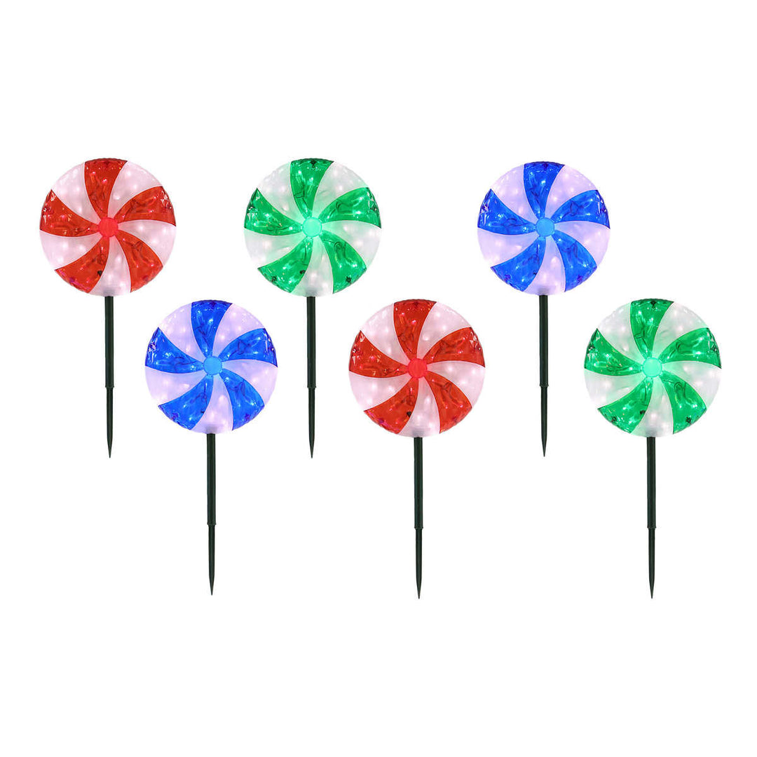 Set of 6 LED Lawn Stakes