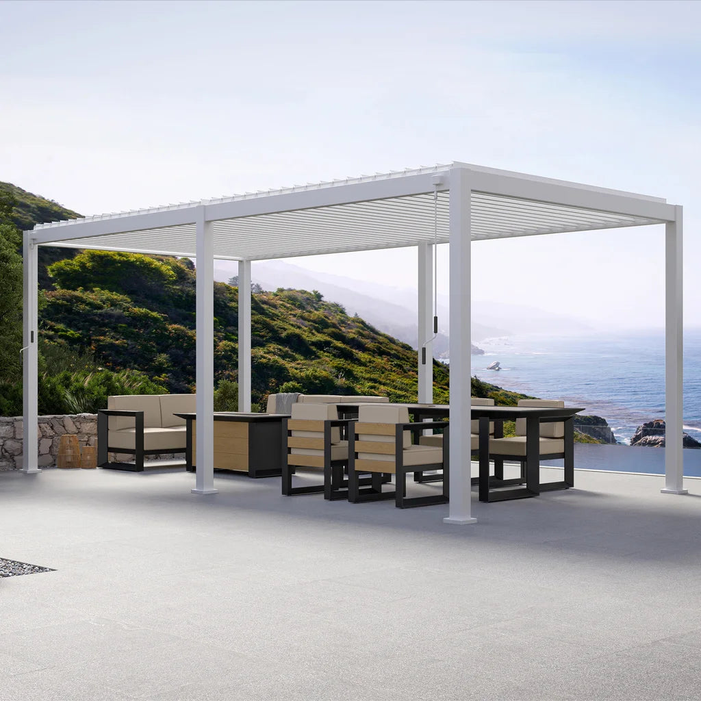 Zhejiang Zhengte Group - Pergola à Persiennes en aluminium Mirador, 10 pi x 20 pi