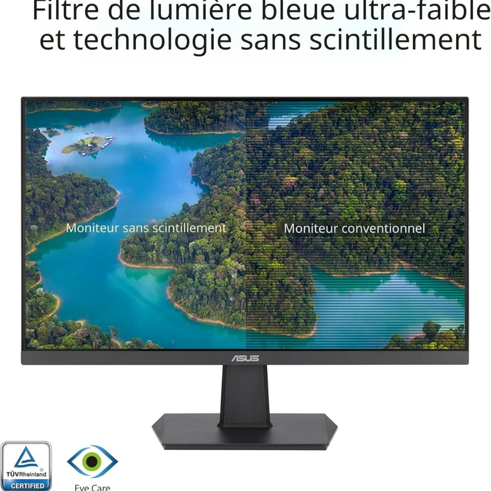Moniteur ASUS 23,8" sans bordures 100 Hz FHD avec protection oculaire - VZ24EHF