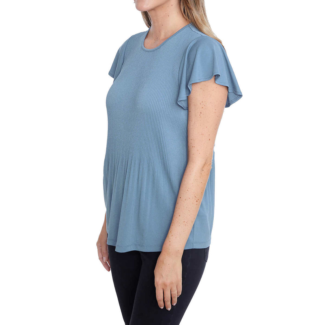 Philosophy - Pleated Top with Flowing Short Sleeves