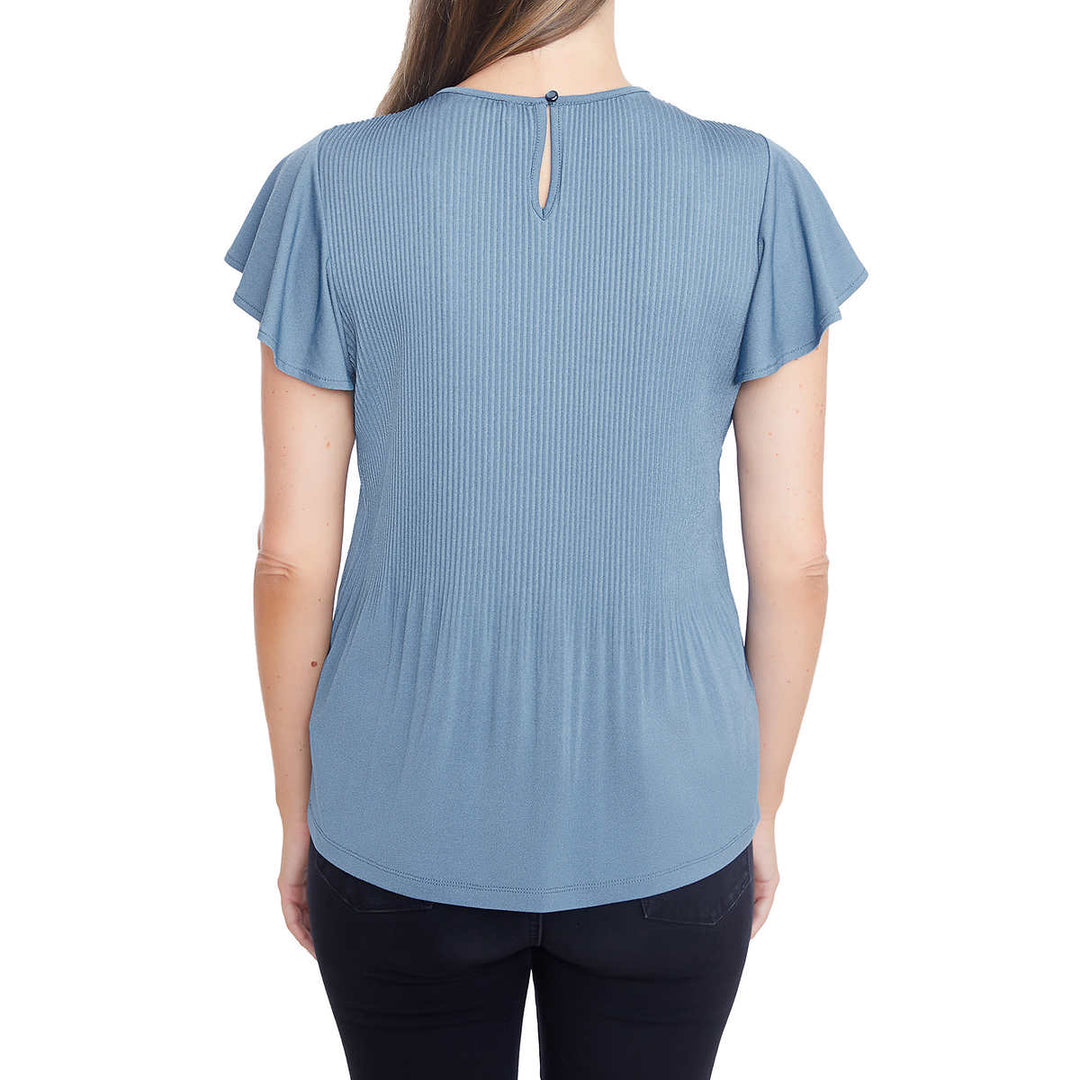 Philosophy - Pleated Top with Flowing Short Sleeves