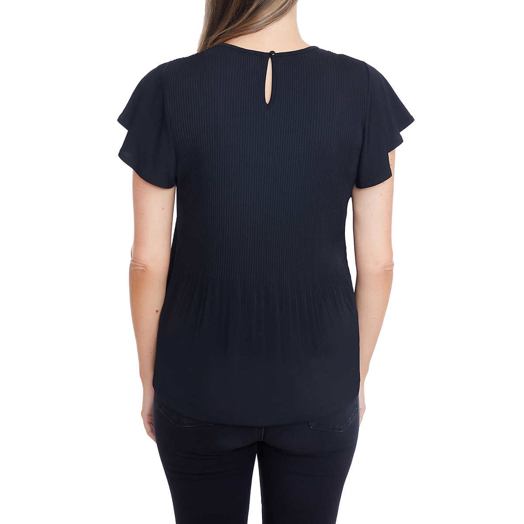 Philosophy - Pleated Top with Flowing Short Sleeves