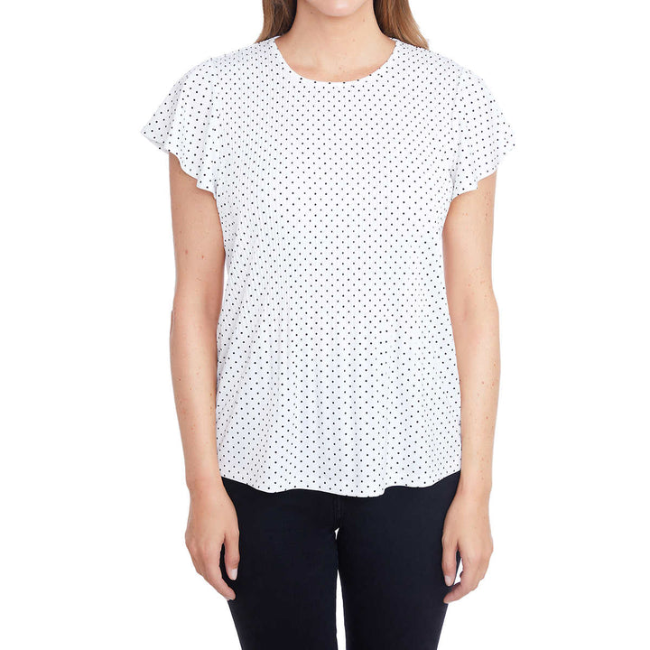 Philosophy - Pleated Top with Flowing Short Sleeves